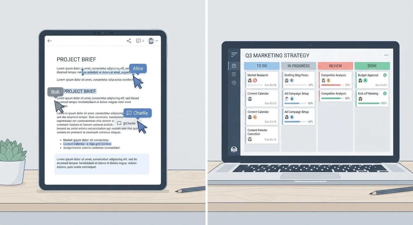 Document Collaboration vs. Project Management: Where the Boundary Lies