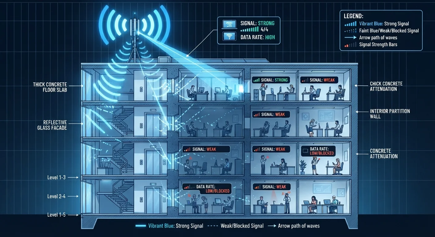 Indoor Coverage Problems: Why Buildings Block Your Signal and What Helps